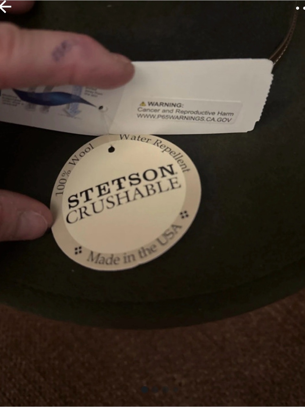 Hat with tags